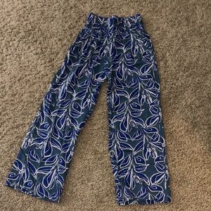 Sincerely Jules Blue and White Wide Leg Pants